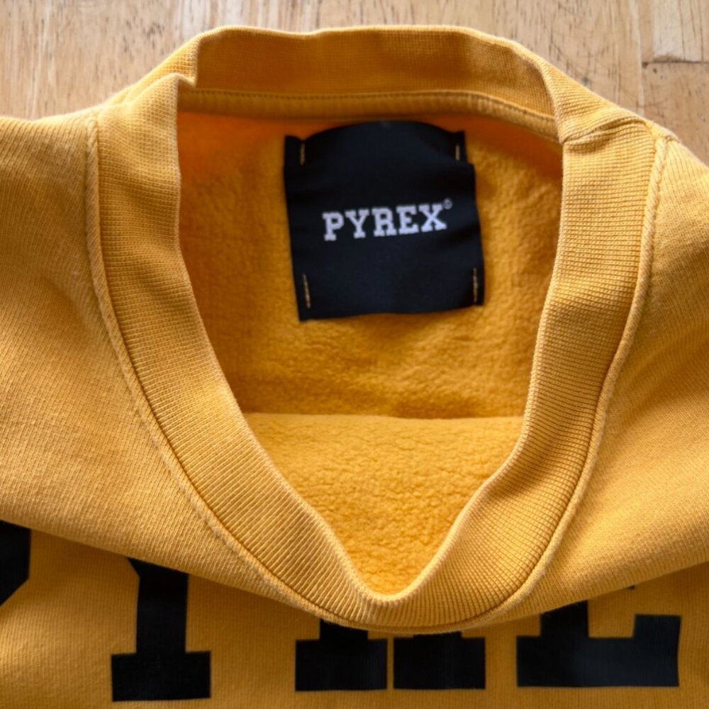 Pyrex Vision Mustard Yellow Graphic Crewneck Sweatshirt